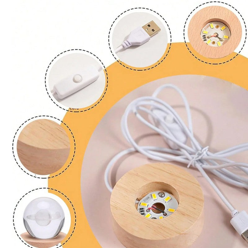 3D Crystal Ball Lamp โ LED Galaxy Night Light- Decor Atmosphere Light