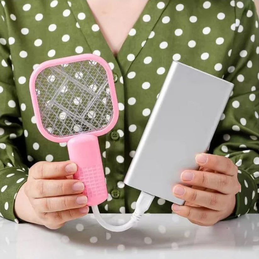 Electric USB Mosquito Killer Racket – 2-in-1 Rechargeable Night Lamp