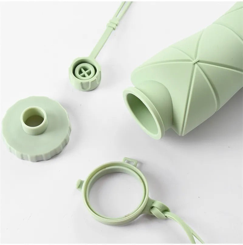 Silicone Foldable Water Bottle 600ml | Portable Pocket Size Collapsible Travel Bottle (Random Color)