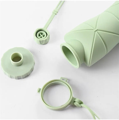 Silicone Foldable Water Bottle 600ml | Portable Pocket Size Collapsible Travel Bottle (Random Color)