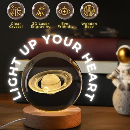 3D Crystal Ball Lamp – LED Galaxy Night Light- Decor Atmosphere Light