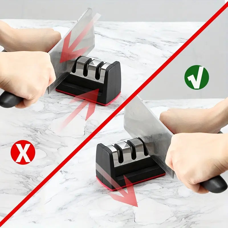 3-in-1 Knife Sharpener – Fast & Easy Blade Sharpening Tool