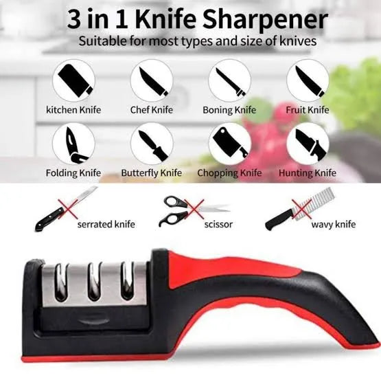 3-in-1 Knife Sharpener – Fast & Easy Blade Sharpening Tool