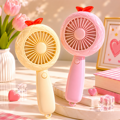 Cute Rechargeable Rainbow LED Fan – Portable Hand Fan with Multicolor Night Light