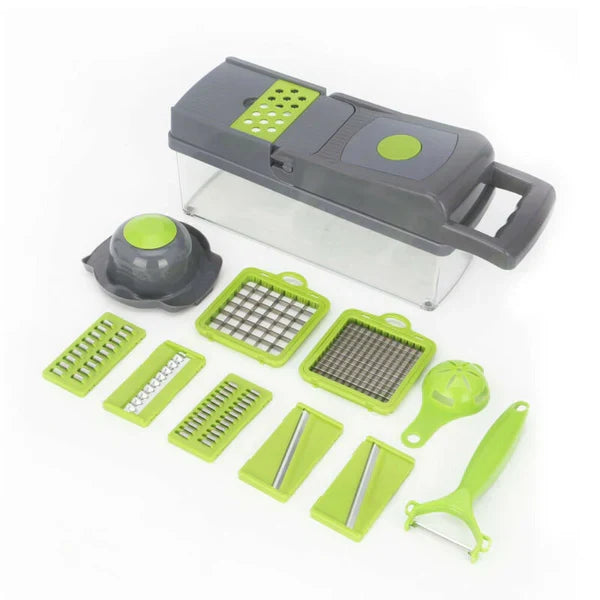 16-in-1 Vegetable Chopper – Manual Cutter, Slicer & Dicer Set