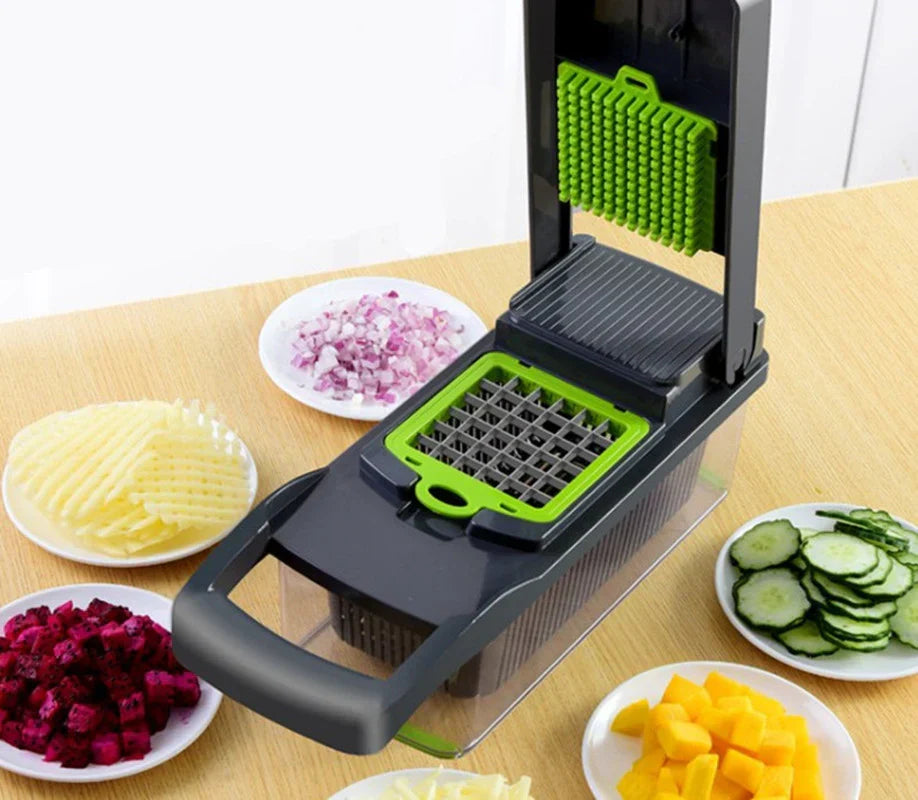 16-in-1 Vegetable Chopper – Manual Cutter, Slicer & Dicer Set
