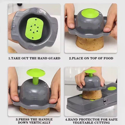 16-in-1 Vegetable Chopper – Manual Cutter, Slicer & Dicer Set