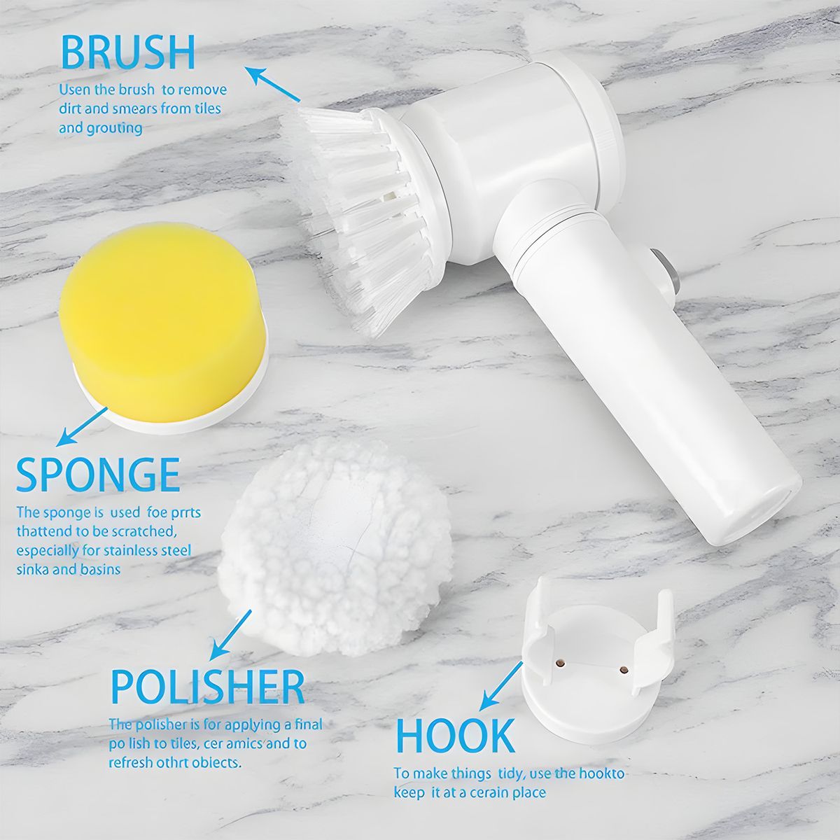 5-in-1 Rechargeable Magic Cleaning Brush – Powerful Deep Cleaning Tool