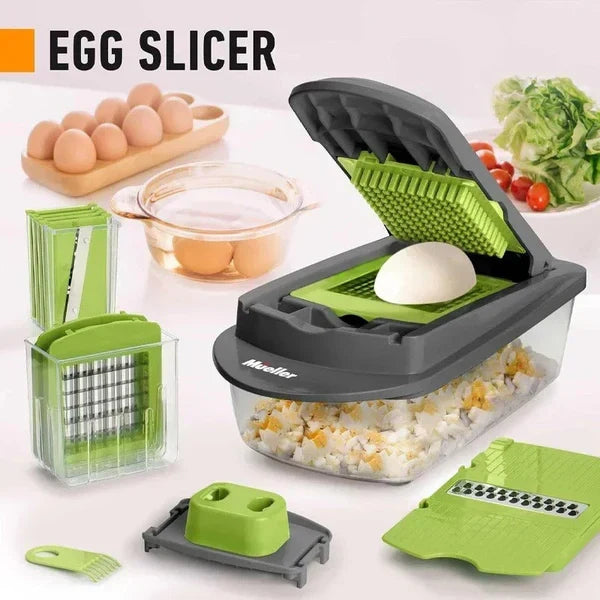 16-in-1 Vegetable Chopper – Manual Cutter, Slicer & Dicer Set