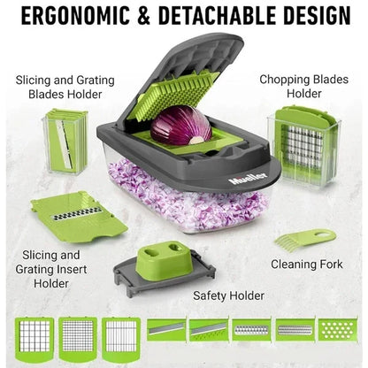 16-in-1 Vegetable Chopper – Manual Cutter, Slicer & Dicer Set