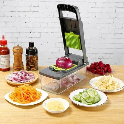 16-in-1 Vegetable Chopper – Manual Cutter, Slicer & Dicer Set